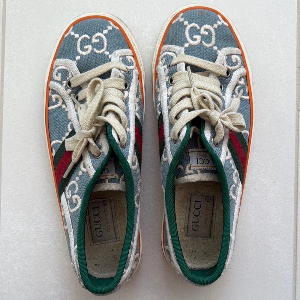 Gucci Women’s' Blue and Green Sneakers